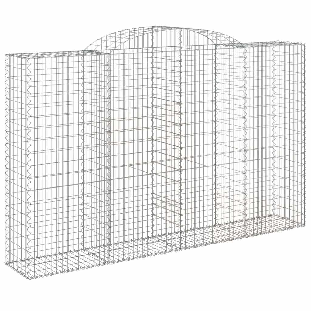 vidaXL Arched Gabion Baskets 11 pcs 300x50x180/200 cm Galvanised Iron