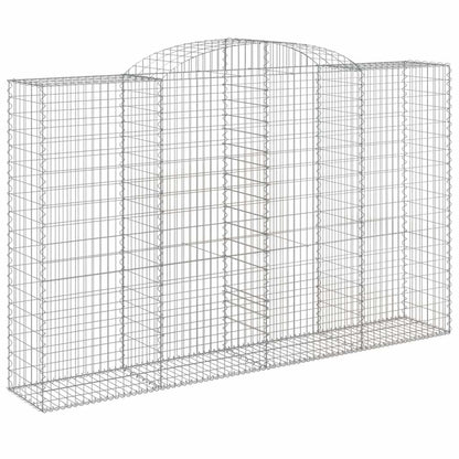 vidaXL Arched Gabion Baskets 11 pcs 300x50x180/200 cm Galvanised Iron