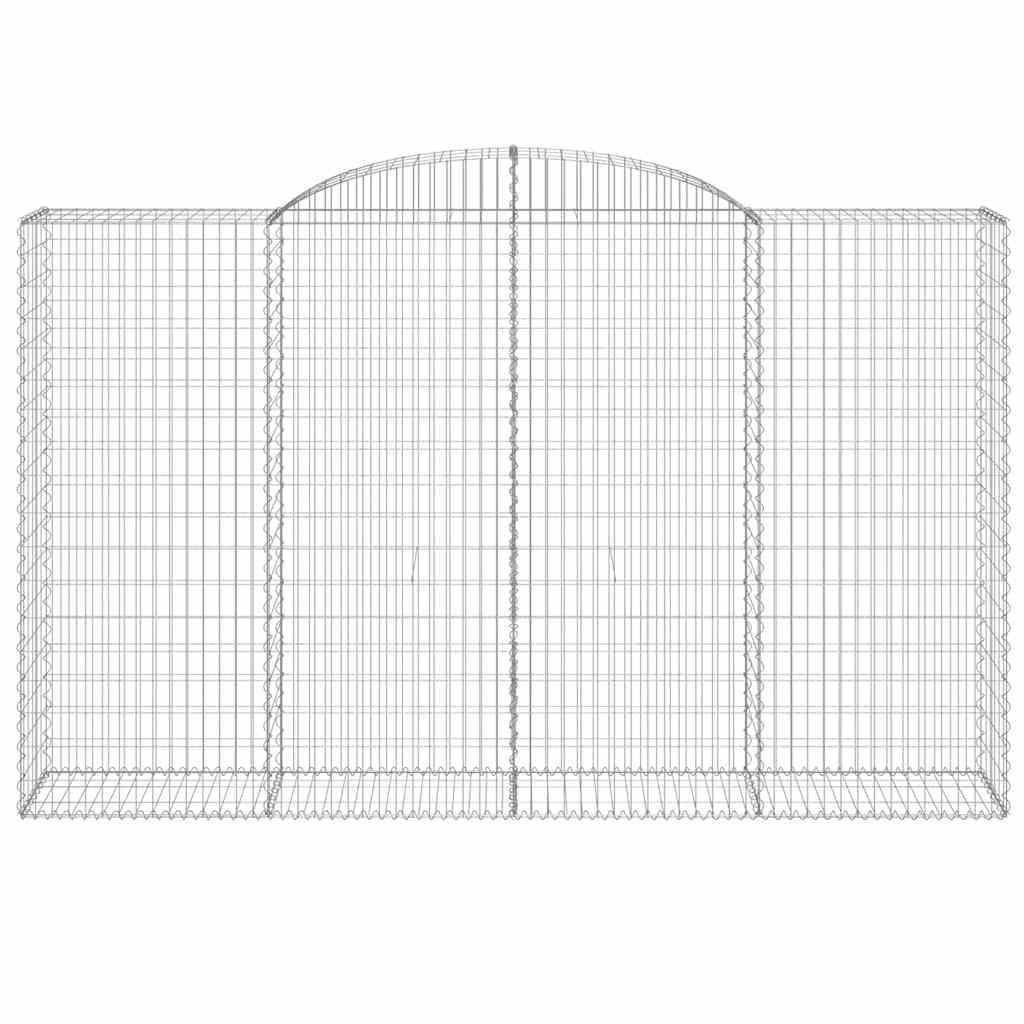 vidaXL Arched Gabion Baskets 11 pcs 300x50x180/200 cm Galvanised Iron