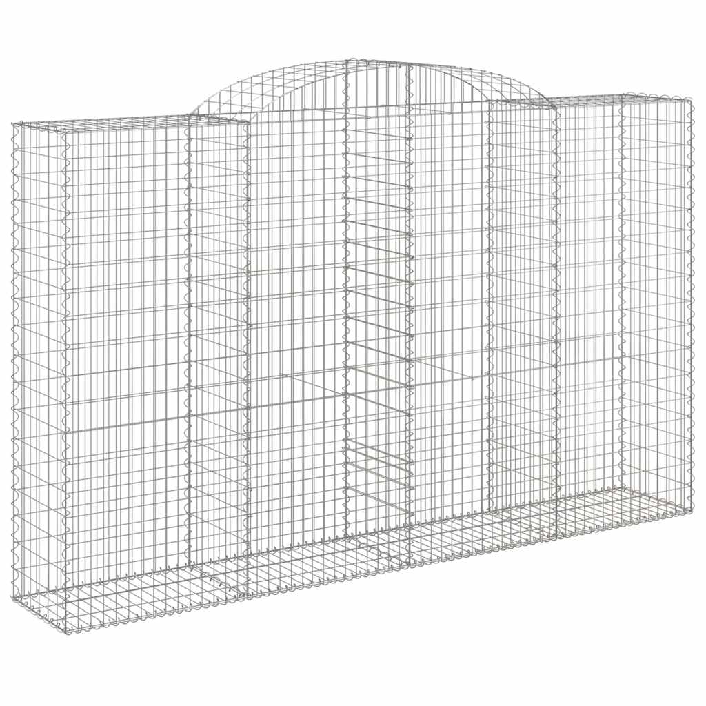 vidaXL Arched Gabion Baskets 15 pcs 300x50x180/200 cm Galvanised Iron