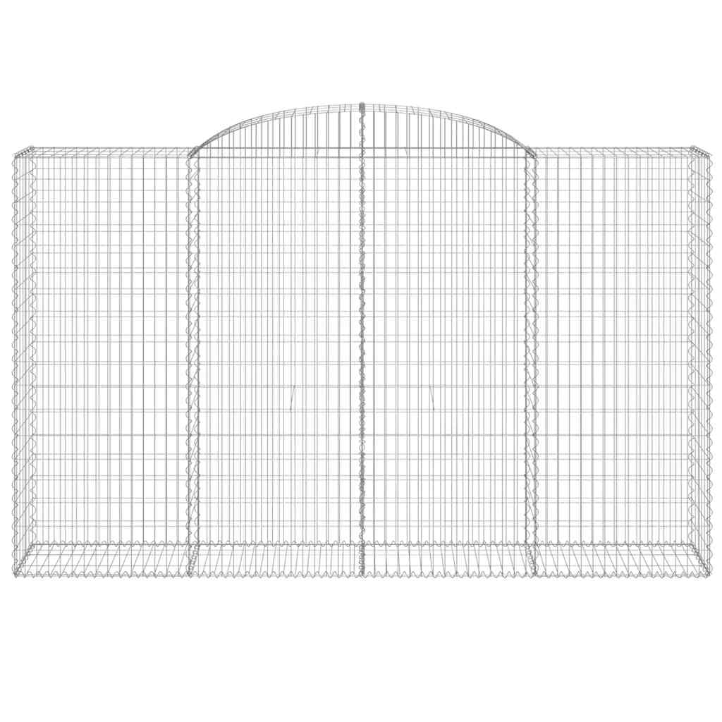 vidaXL Arched Gabion Baskets 15 pcs 300x50x180/200 cm Galvanised Iron