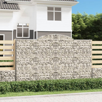 vidaXL Arched Gabion Baskets 17 pcs 300x50x180/200 cm Galvanised Iron