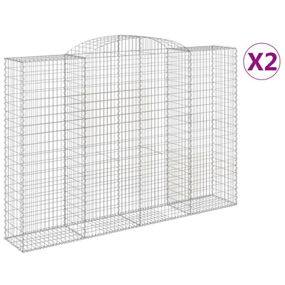 vidaXL Arched Gabion Baskets 2 pcs 300x50x200/220 cm Galvanised Iron