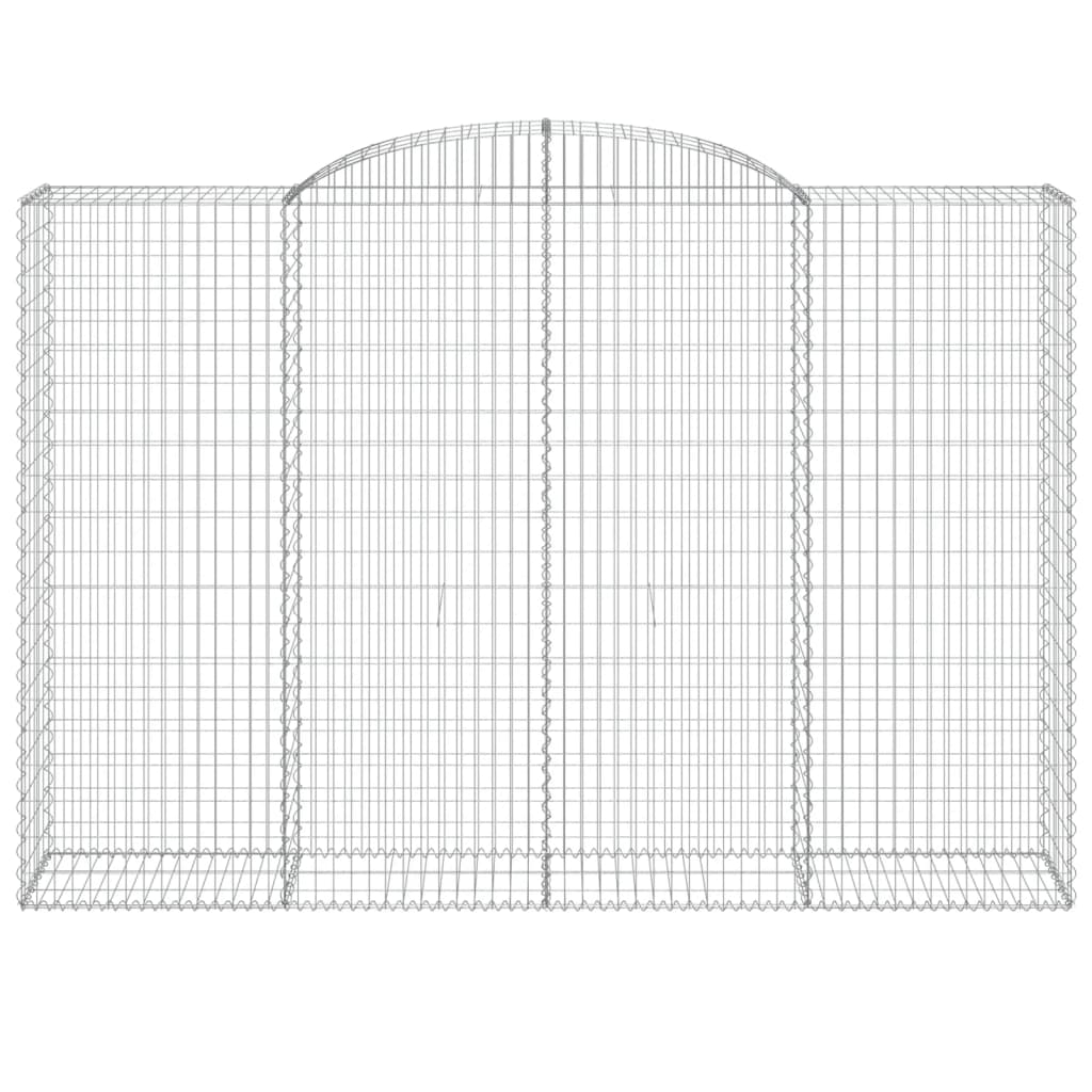 vidaXL Arched Gabion Baskets 2 pcs 300x50x200/220 cm Galvanised Iron