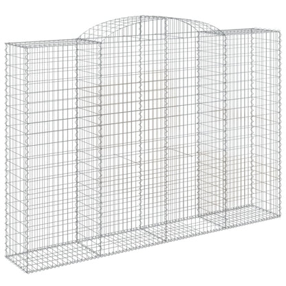 vidaXL Arched Gabion Baskets 3 pcs 300x50x200/220 cm Galvanised Iron