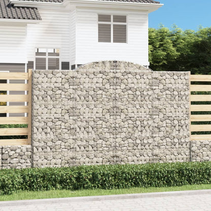 vidaXL Arched Gabion Baskets 3 pcs 300x50x200/220 cm Galvanised Iron