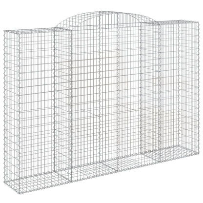 vidaXL Arched Gabion Baskets 5 pcs 300x50x200/220 cm Galvanised Iron