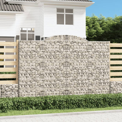 vidaXL Arched Gabion Baskets 5 pcs 300x50x200/220 cm Galvanised Iron