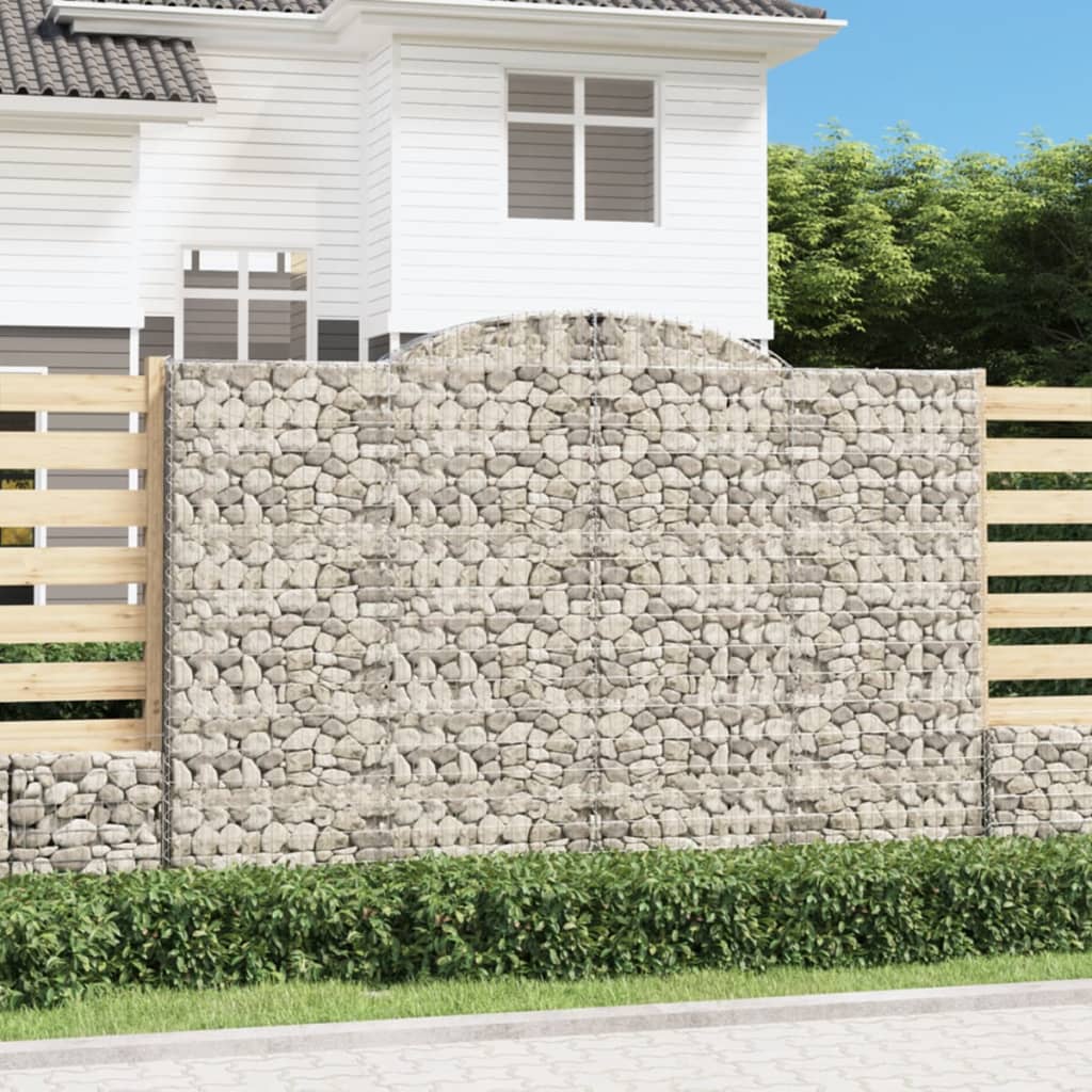 vidaXL Arched Gabion Baskets 10 pcs 300x50x200/220 cm Galvanised Iron