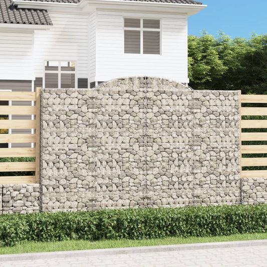 vidaXL Arched Gabion Baskets 10 pcs 300x50x200/220 cm Galvanised Iron