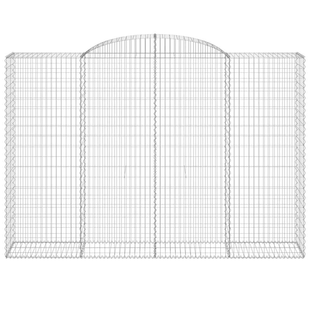 vidaXL Arched Gabion Baskets 12 pcs 300x50x200/220 cm Galvanised Iron