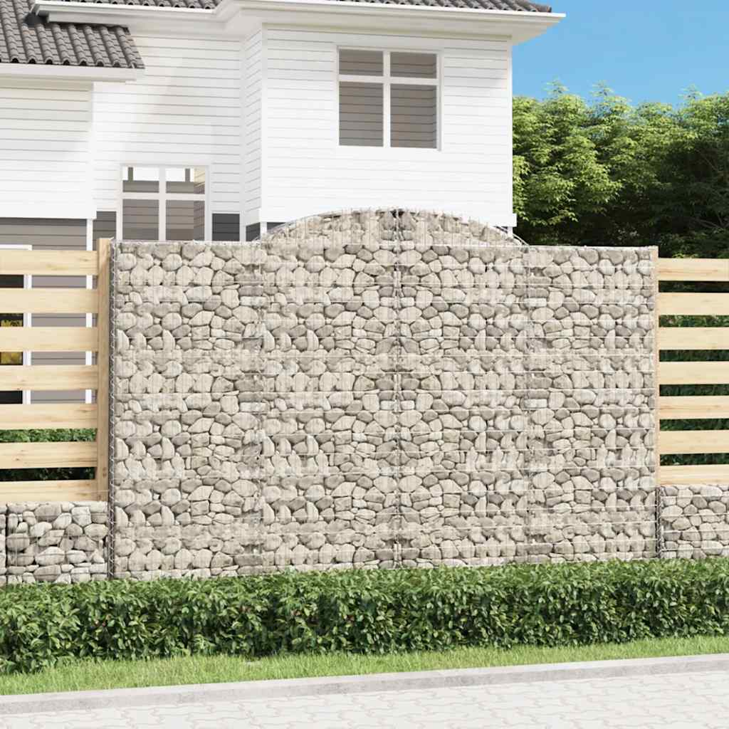 vidaXL Arched Gabion Baskets 12 pcs 300x50x200/220 cm Galvanised Iron