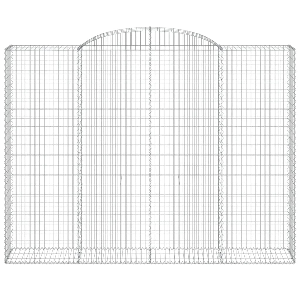 vidaXL Arched Gabion Baskets 3 pcs 300x50x220/240 cm Galvanised Iron