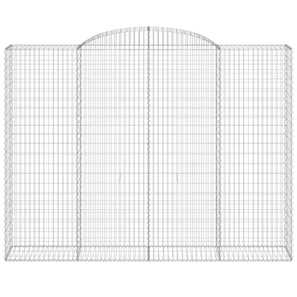 vidaXL Arched Gabion Baskets 3 pcs 300x50x220/240 cm Galvanised Iron
