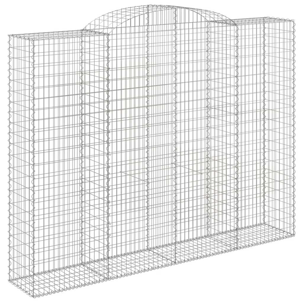 vidaXL Arched Gabion Baskets 4 pcs 300x50x220/240 cm Galvanised Iron