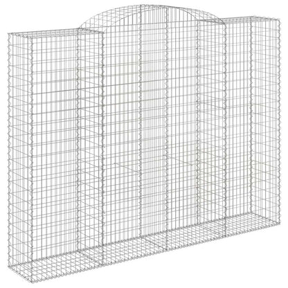 vidaXL Arched Gabion Baskets 4 pcs 300x50x220/240 cm Galvanised Iron