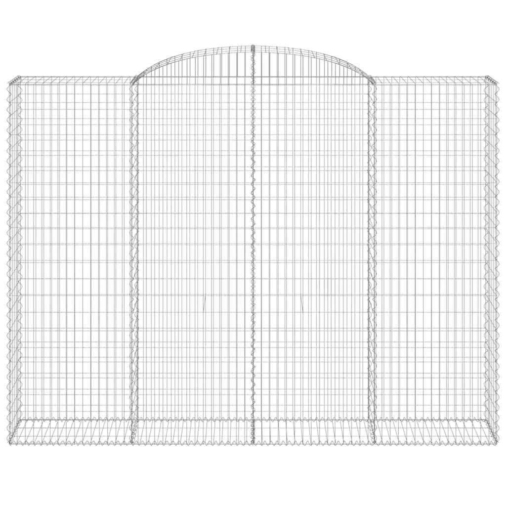vidaXL Arched Gabion Baskets 4 pcs 300x50x220/240 cm Galvanised Iron