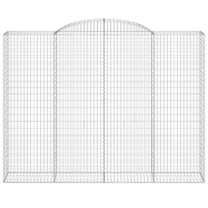 vidaXL Arched Gabion Baskets 4 pcs 300x50x220/240 cm Galvanised Iron