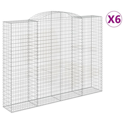 vidaXL Arched Gabion Baskets 6 pcs 300x50x220/240 cm Galvanised Iron