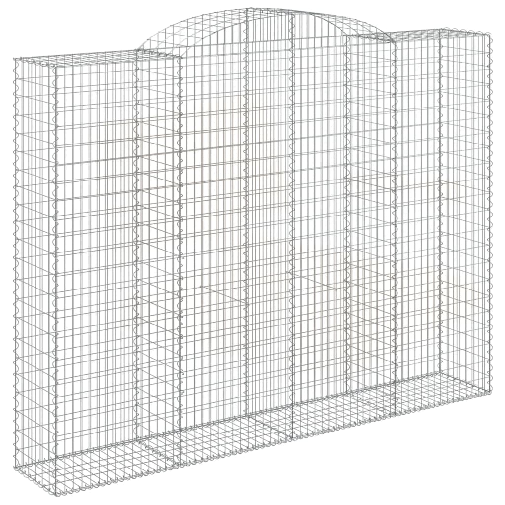 vidaXL Arched Gabion Baskets 7 pcs 300x50x220/240 cm Galvanised Iron