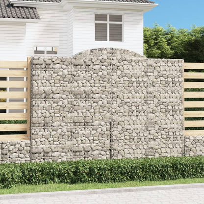 vidaXL Arched Gabion Baskets 10 pcs 300x50x220/240 cm Galvanised Iron