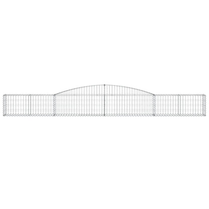 vidaXL Arched Gabion Baskets 6 pcs 400x30x40/60 cm Galvanised Iron
