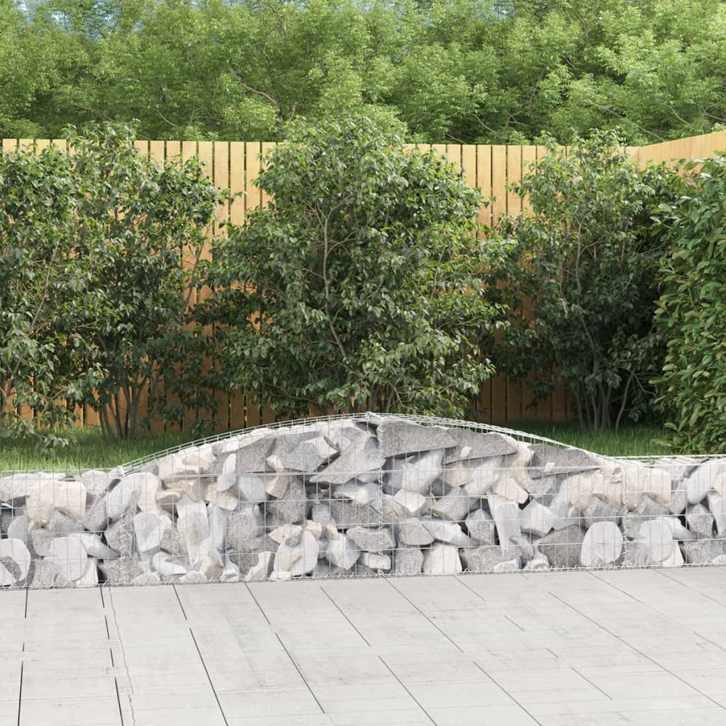 vidaXL Arched Gabion Baskets 6 pcs 400x30x40/60 cm Galvanised Iron