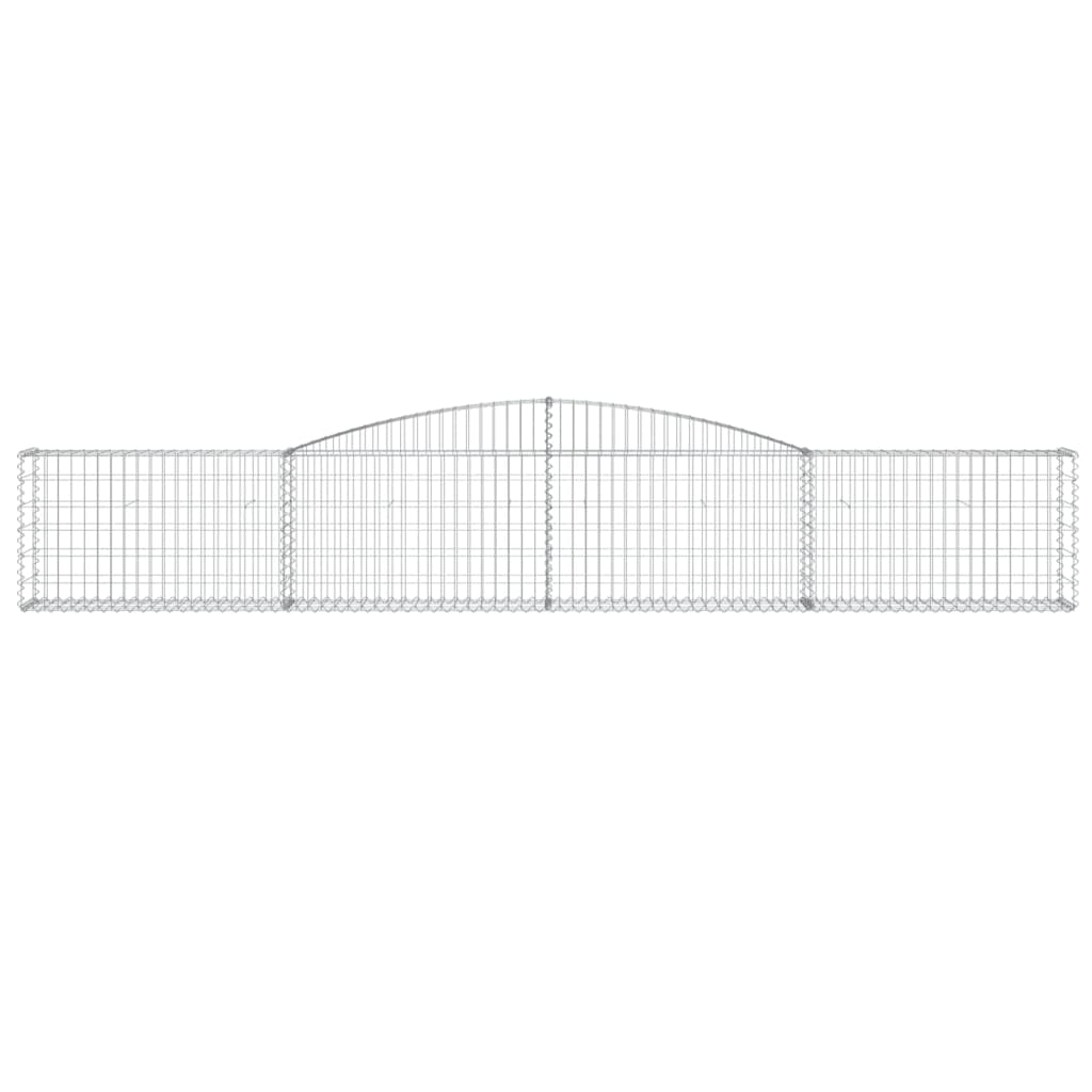 vidaXL Arched Gabion Baskets 2 pcs 400x30x60/80 cm Galvanised Iron