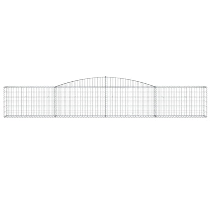 vidaXL Arched Gabion Baskets 2 pcs 400x30x60/80 cm Galvanised Iron