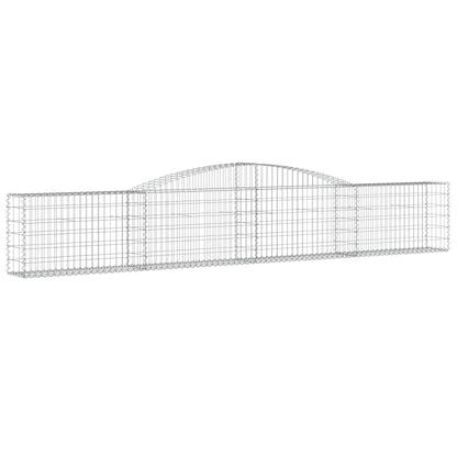 vidaXL Arched Gabion Baskets 4 pcs 400x30x60/80 cm Galvanised Iron