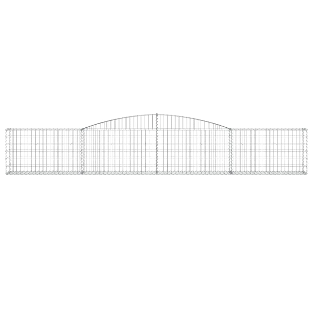 vidaXL Arched Gabion Baskets 4 pcs 400x30x60/80 cm Galvanised Iron