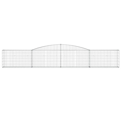 vidaXL Arched Gabion Baskets 4 pcs 400x30x60/80 cm Galvanised Iron