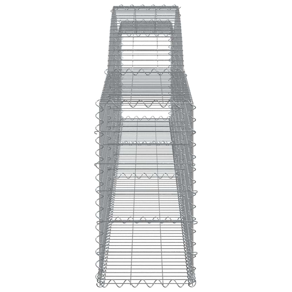 vidaXL Arched Gabion Baskets 4 pcs 400x30x60/80 cm Galvanised Iron
