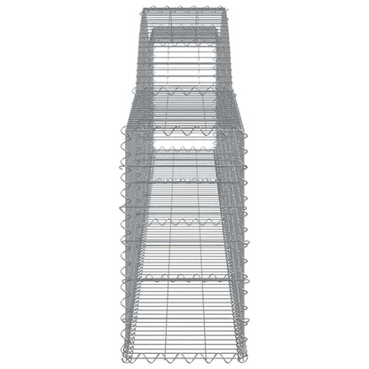 vidaXL Arched Gabion Baskets 4 pcs 400x30x60/80 cm Galvanised Iron