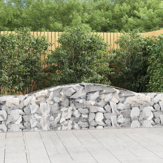 vidaXL Arched Gabion Baskets 5 pcs 400x30x60/80 cm Galvanised Iron