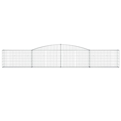vidaXL Arched Gabion Baskets 7 pcs 400x30x60/80 cm Galvanised Iron