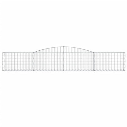 vidaXL Arched Gabion Baskets 8 pcs 400x30x60/80 cm Galvanised Iron