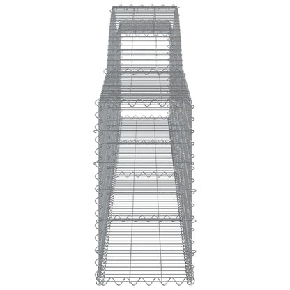 vidaXL Arched Gabion Baskets 8 pcs 400x30x60/80 cm Galvanised Iron