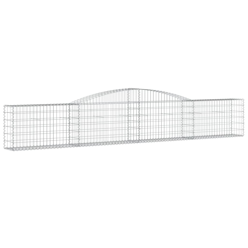vidaXL Arched Gabion Baskets 10 pcs 400x30x60/80 cm Galvanised Iron
