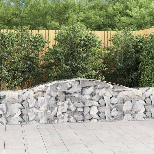 vidaXL Arched Gabion Baskets 10 pcs 400x30x60/80 cm Galvanised Iron