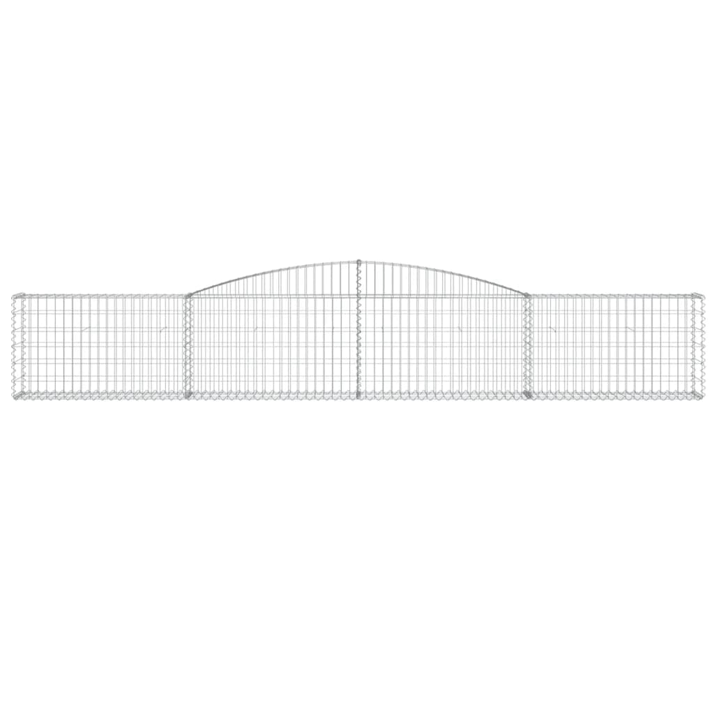 vidaXL Arched Gabion Baskets 15 pcs 400x30x60/80 cm Galvanised Iron