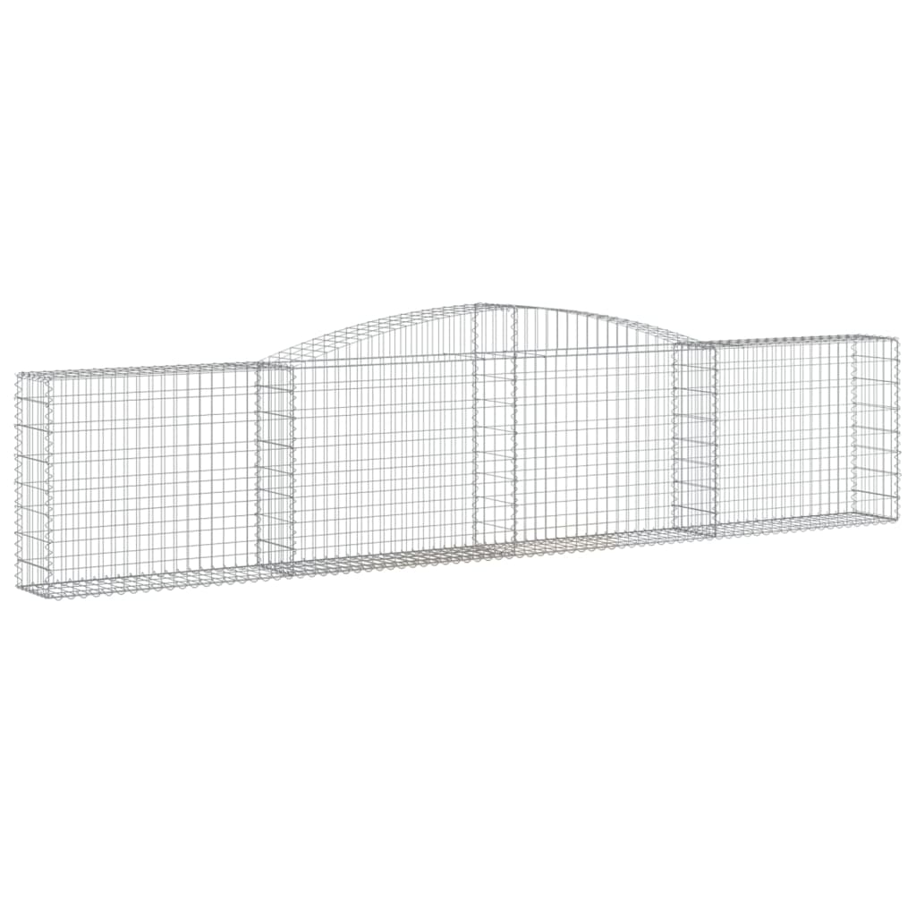 vidaXL Arched Gabion Baskets 2 pcs 400x30x80/100 cm Galvanised Iron