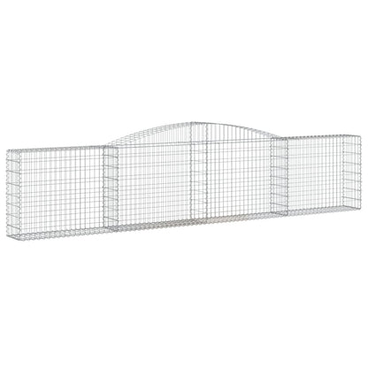 vidaXL Arched Gabion Baskets 3 pcs 400x30x80/100 cm Galvanised Iron