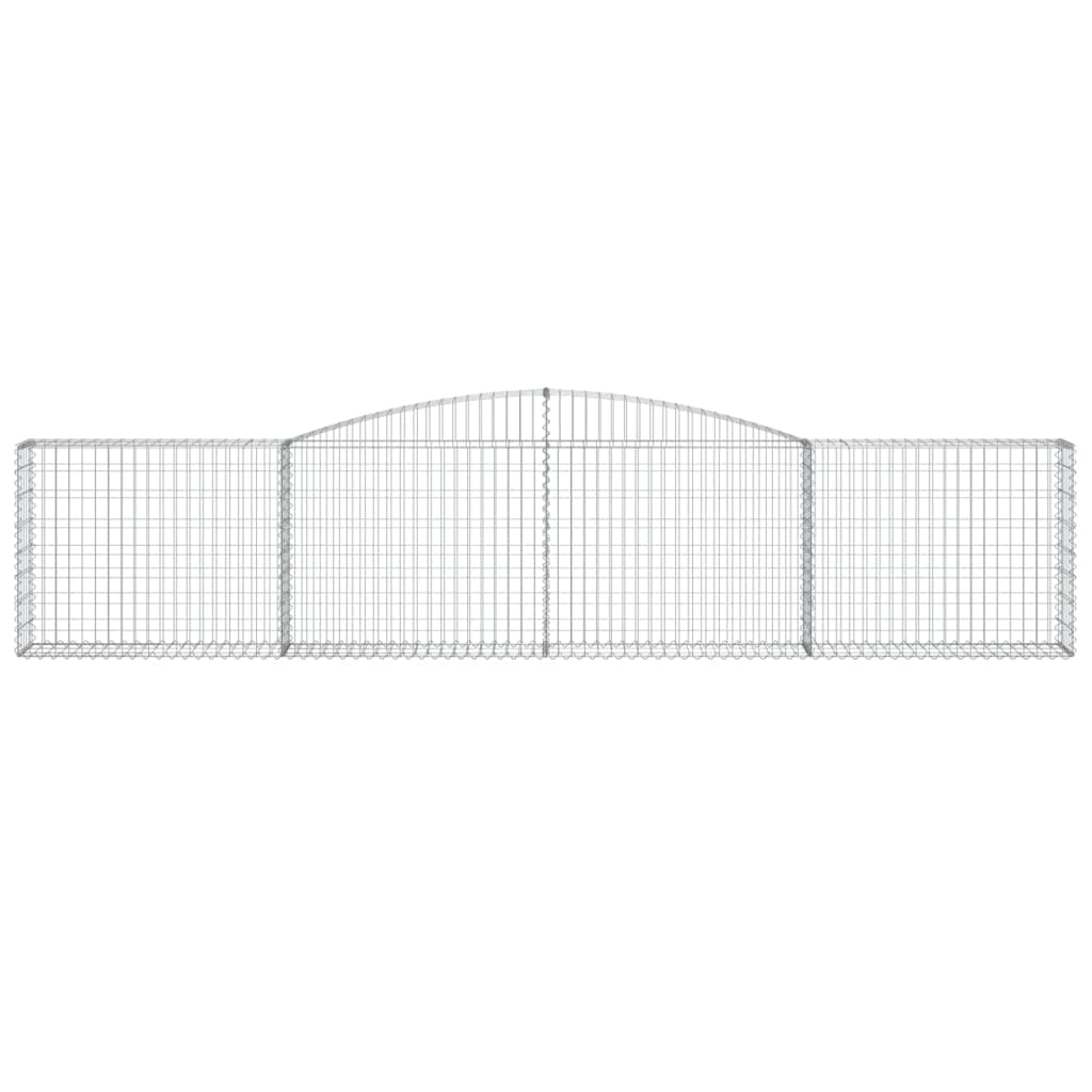 vidaXL Arched Gabion Baskets 3 pcs 400x30x80/100 cm Galvanised Iron