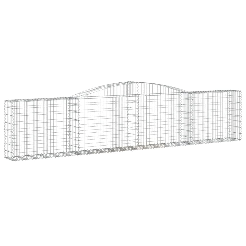 vidaXL Arched Gabion Baskets 4 pcs 400x30x80/100 cm Galvanised Iron