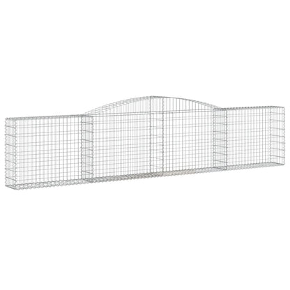 vidaXL Arched Gabion Baskets 4 pcs 400x30x80/100 cm Galvanised Iron