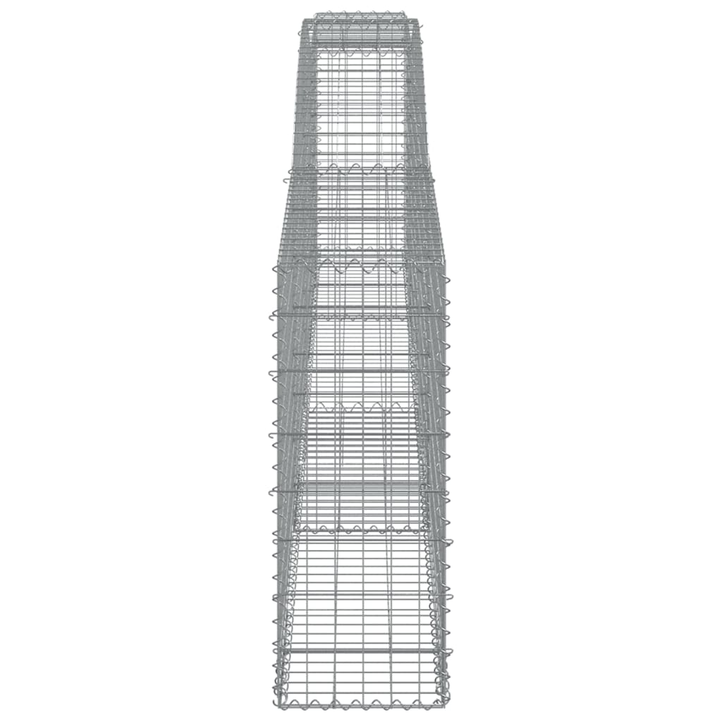 vidaXL Arched Gabion Baskets 4 pcs 400x30x80/100 cm Galvanised Iron