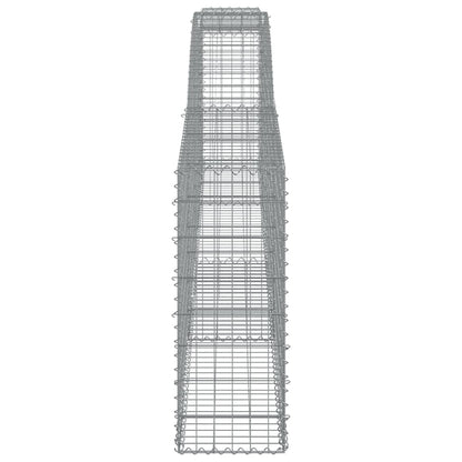 vidaXL Arched Gabion Baskets 4 pcs 400x30x80/100 cm Galvanised Iron