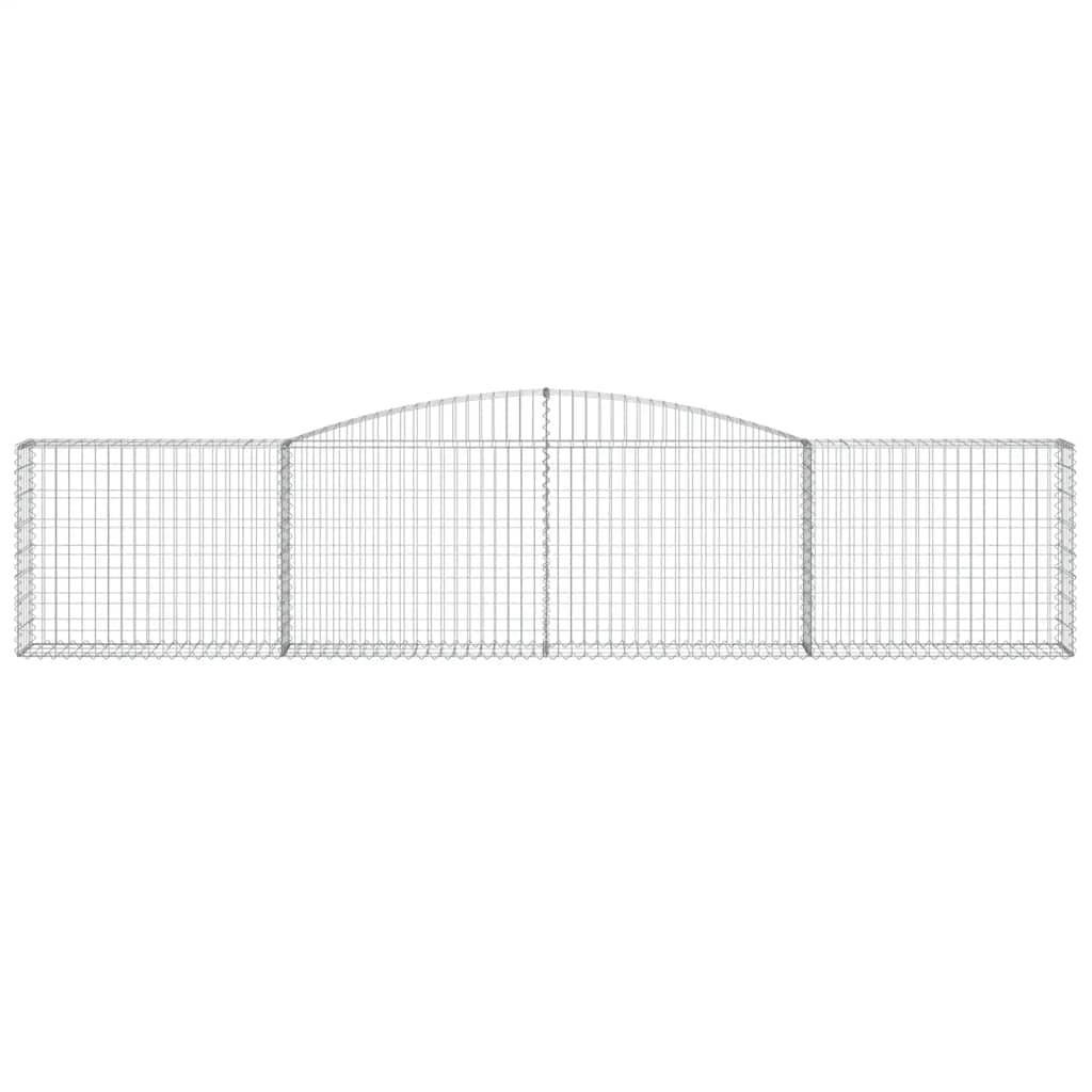 vidaXL Arched Gabion Baskets 6 pcs 400x30x80/100 cm Galvanised Iron