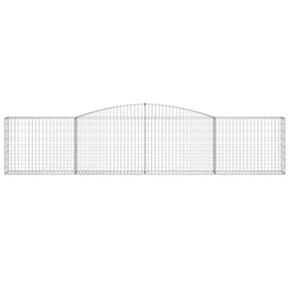vidaXL Arched Gabion Baskets 6 pcs 400x30x80/100 cm Galvanised Iron